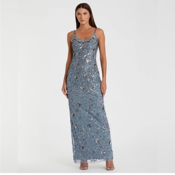 Mac Duggal Dresses & Skirts - Mac Duggal 5477 Floral Embellished Scoop Neck Evening Gown